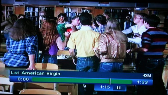 Fight in the school library! in The Last American Virgin