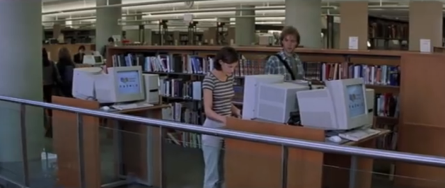 Research scene filmed in the Vancouver Public Library