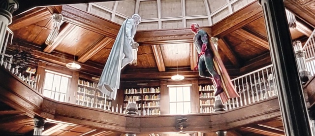 Vision battles himself in the public library